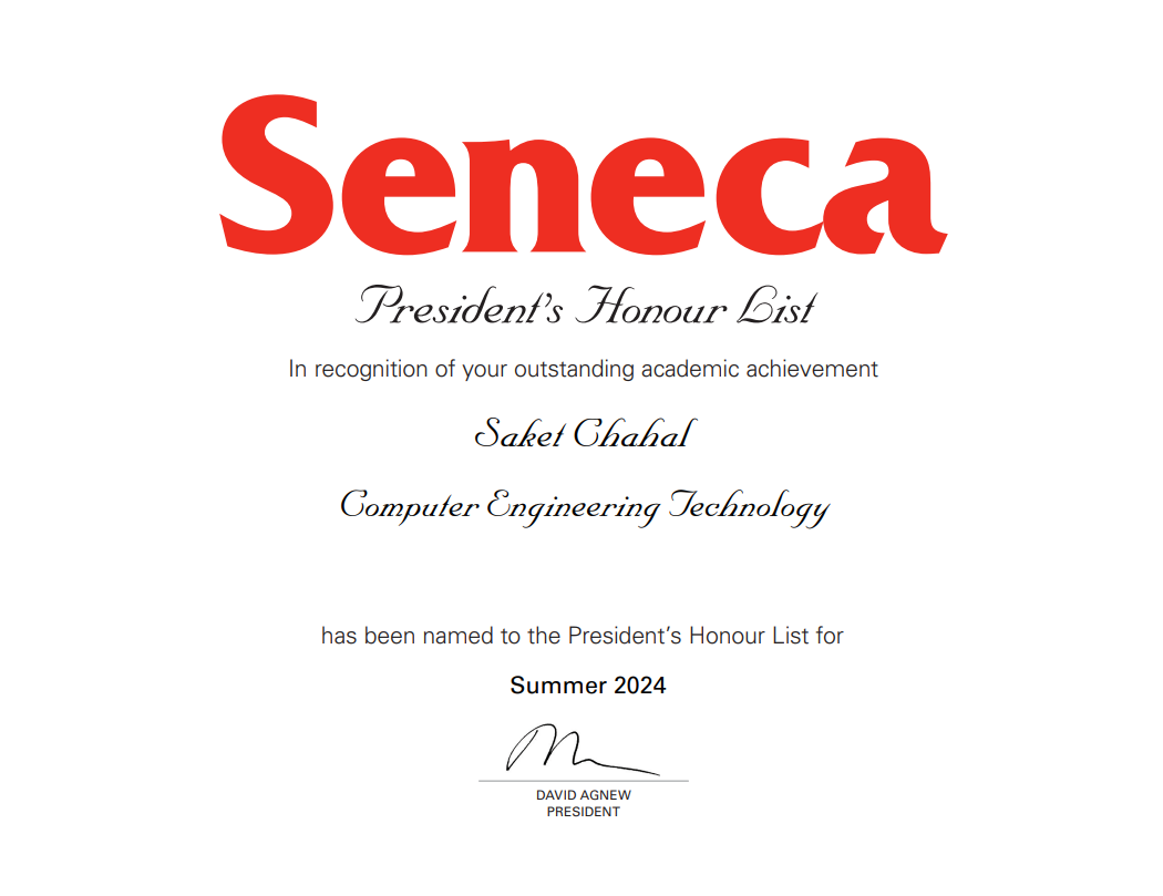 President's Honour List Summer 2024